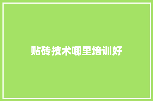贴砖技术哪里培训好