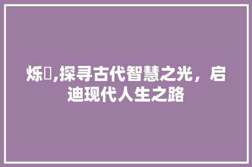 烁瑄,探寻古代智慧之光，启迪现代人生之路