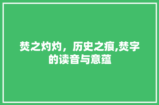 焚之灼灼，历史之痕,焚字的读音与意蕴