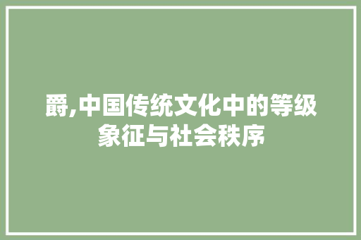 爵,中国传统文化中的等级象征与社会秩序