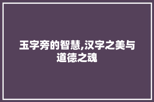 玉字旁的智慧,汉字之美与道德之魂