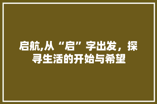 启航,从“启”字出发，探寻生活的开始与希望