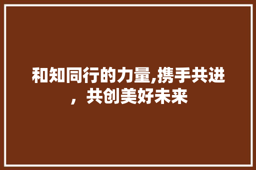 和知同行的力量,携手共进，共创美好未来