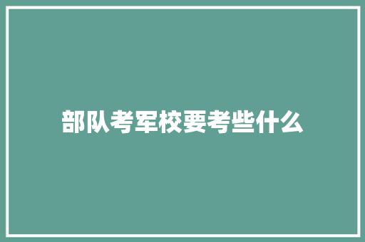 部队考军校要考些什么