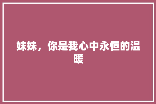 妹妹，你是我心中永恒的温暖