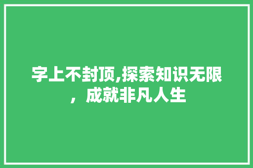 字上不封顶,探索知识无限，成就非凡人生