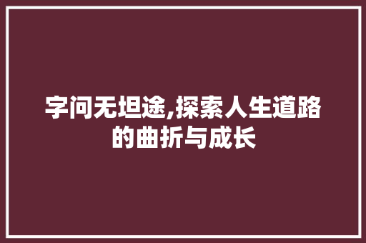 字问无坦途,探索人生道路的曲折与成长