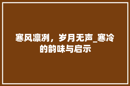 寒风凛冽，岁月无声_寒冷的韵味与启示