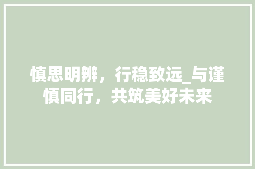 慎思明辨，行稳致远_与谨慎同行，共筑美好未来