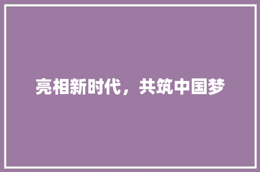 亮相新时代，共筑中国梦