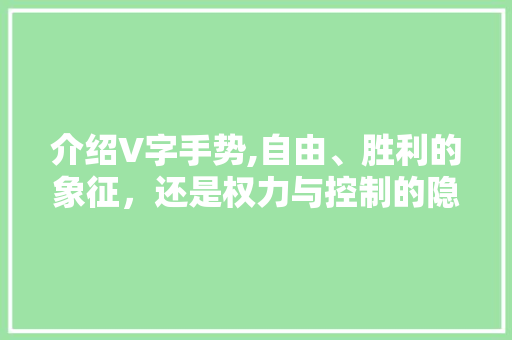 介绍V字手势,自由、胜利的象征，还是权力与控制的隐喻