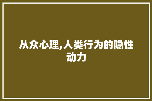 从众心理,人类行为的隐性动力