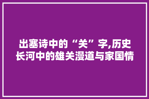 出塞诗中的“关”字,历史长河中的雄关漫道与家国情怀