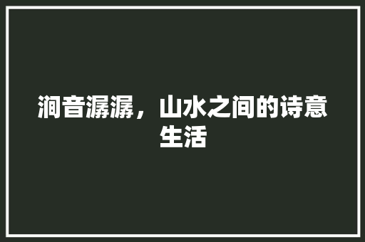 涧音潺潺，山水之间的诗意生活