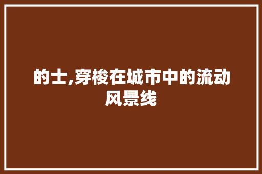 的士,穿梭在城市中的流动风景线