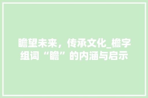 瞻望未来，传承文化_檐字组词“瞻”的内涵与启示