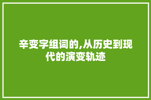辛变字组词的,从历史到现代的演变轨迹
