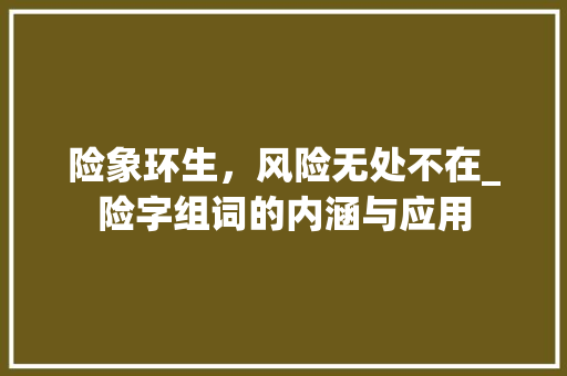 险象环生，风险无处不在_险字组词的内涵与应用 范文之家