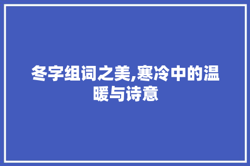 冬字组词之美,寒冷中的温暖与诗意 范文宝典