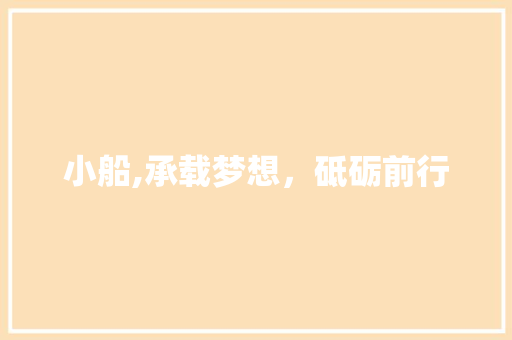 小船,承载梦想，砥砺前行