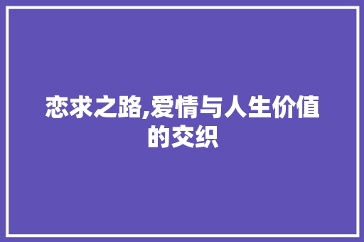 恋求之路,爱情与人生价值的交织