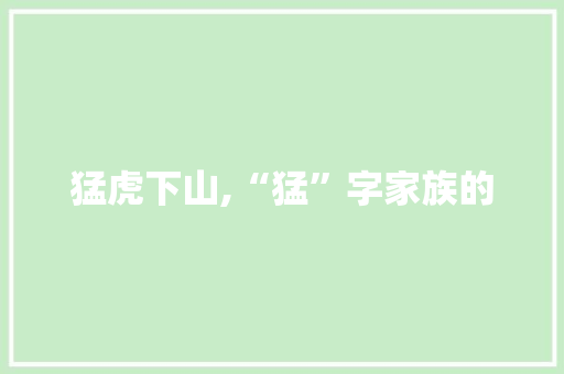 猛虎下山,“猛”字家族的