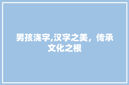 男孩浇字,汉字之美，传承文化之根