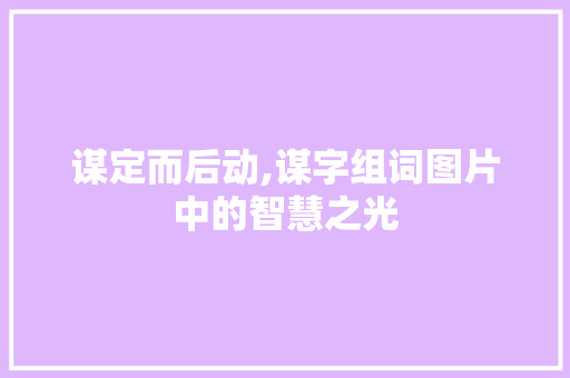 谋定而后动,谋字组词图片中的智慧之光