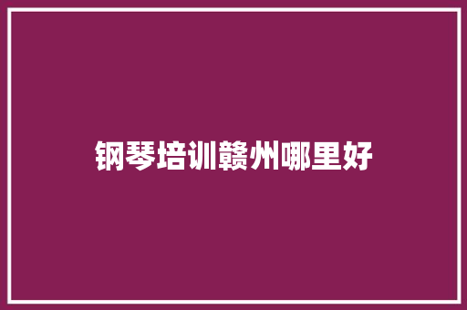 钢琴培训赣州哪里好