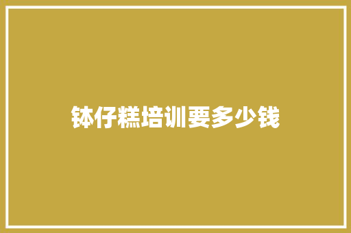 钵仔糕培训要多少钱