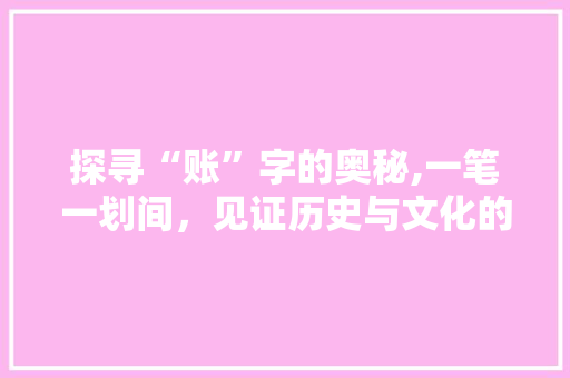 探寻“账”字的奥秘,一笔一划间，见证历史与文化的传承