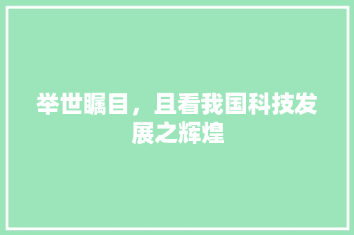 举世瞩目，且看我国科技发展之辉煌 范文精选网