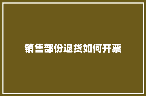 销售部份退货如何开票