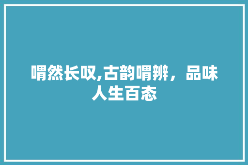 喟然长叹,古韵喟辨，品味人生百态