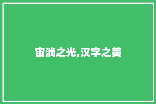 宙淌之光,汉字之美