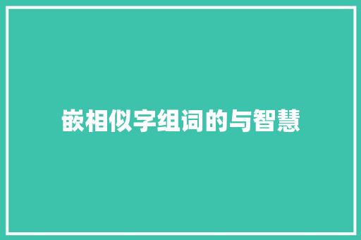 嵌相似字组词的与智慧