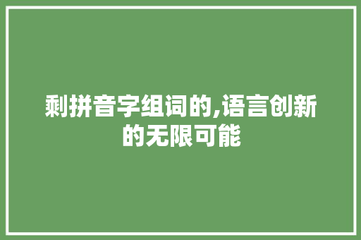 剩拼音字组词的,语言创新的无限可能