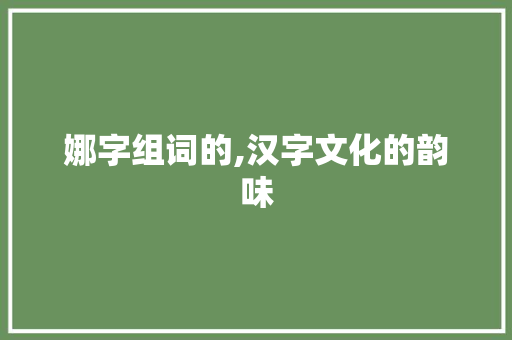 娜字组词的,汉字文化的韵味