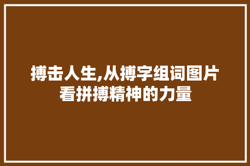 搏击人生,从搏字组词图片看拼搏精神的力量