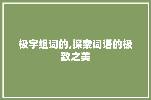 极字组词的,探索词语的极致之美