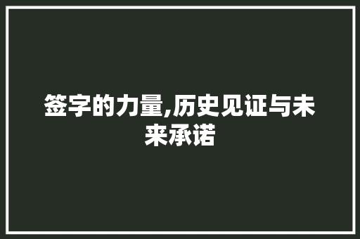 签字的力量,历史见证与未来承诺