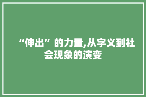 “伸出”的力量,从字义到社会现象的演变