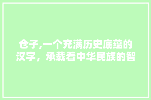 仓子,一个充满历史底蕴的汉字，承载着中华民族的智慧与情感