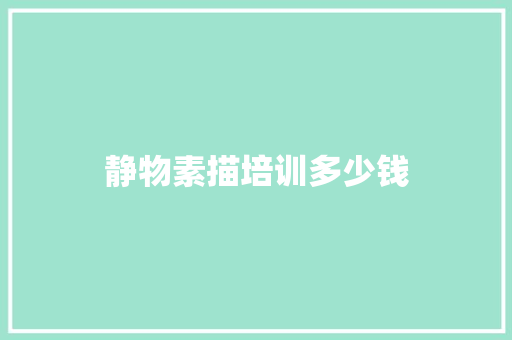 静物素描培训多少钱