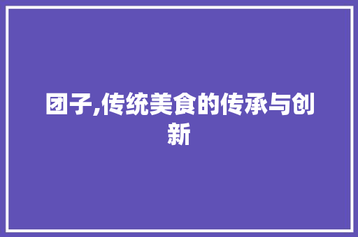 团子,传统美食的传承与创新
