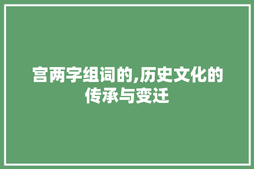 宫两字组词的,历史文化的传承与变迁