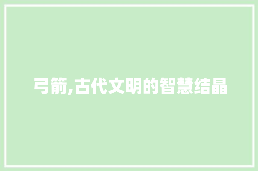 弓箭,古代文明的智慧结晶 合同协议