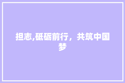担志,砥砺前行，共筑中国梦