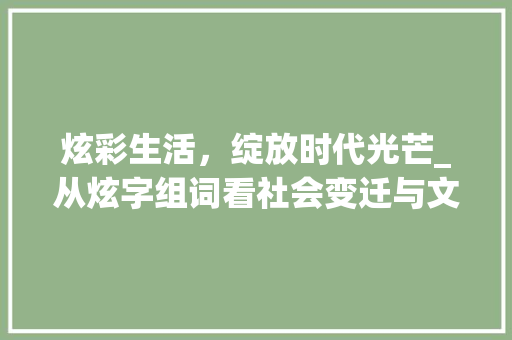 炫彩生活，绽放时代光芒_从炫字组词看社会变迁与文化交融
