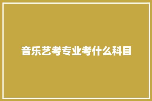 音乐艺考专业考什么科目